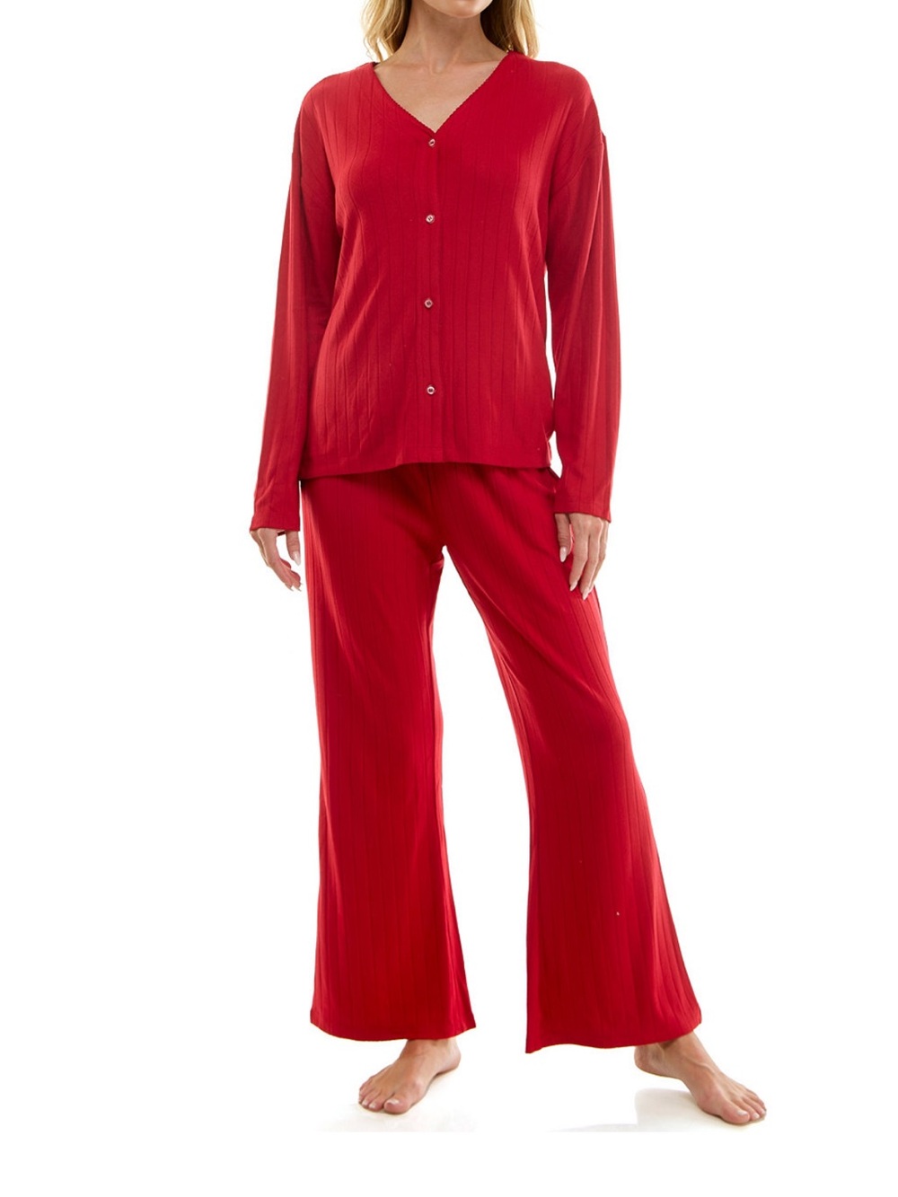 Sincerely Jules Pointelle Lounge Set 2 Piece Wine Red Size Large Cardigan Pants